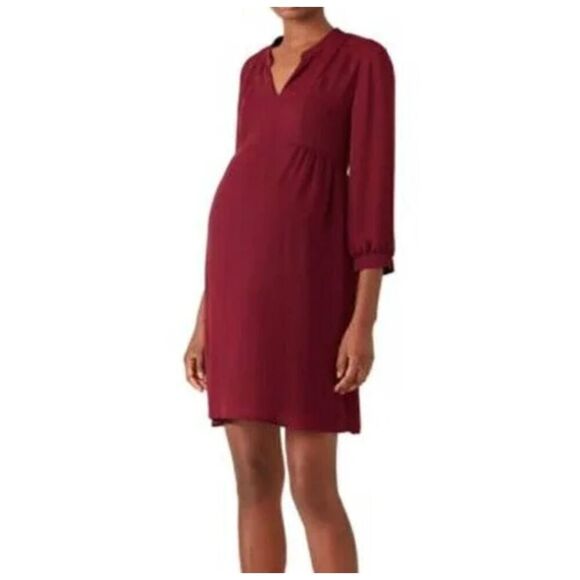 Amanda Uprichard Liberty Maternity Shift Dress in Bordeaux Red Lined Size XXL - Picture 1 of 11